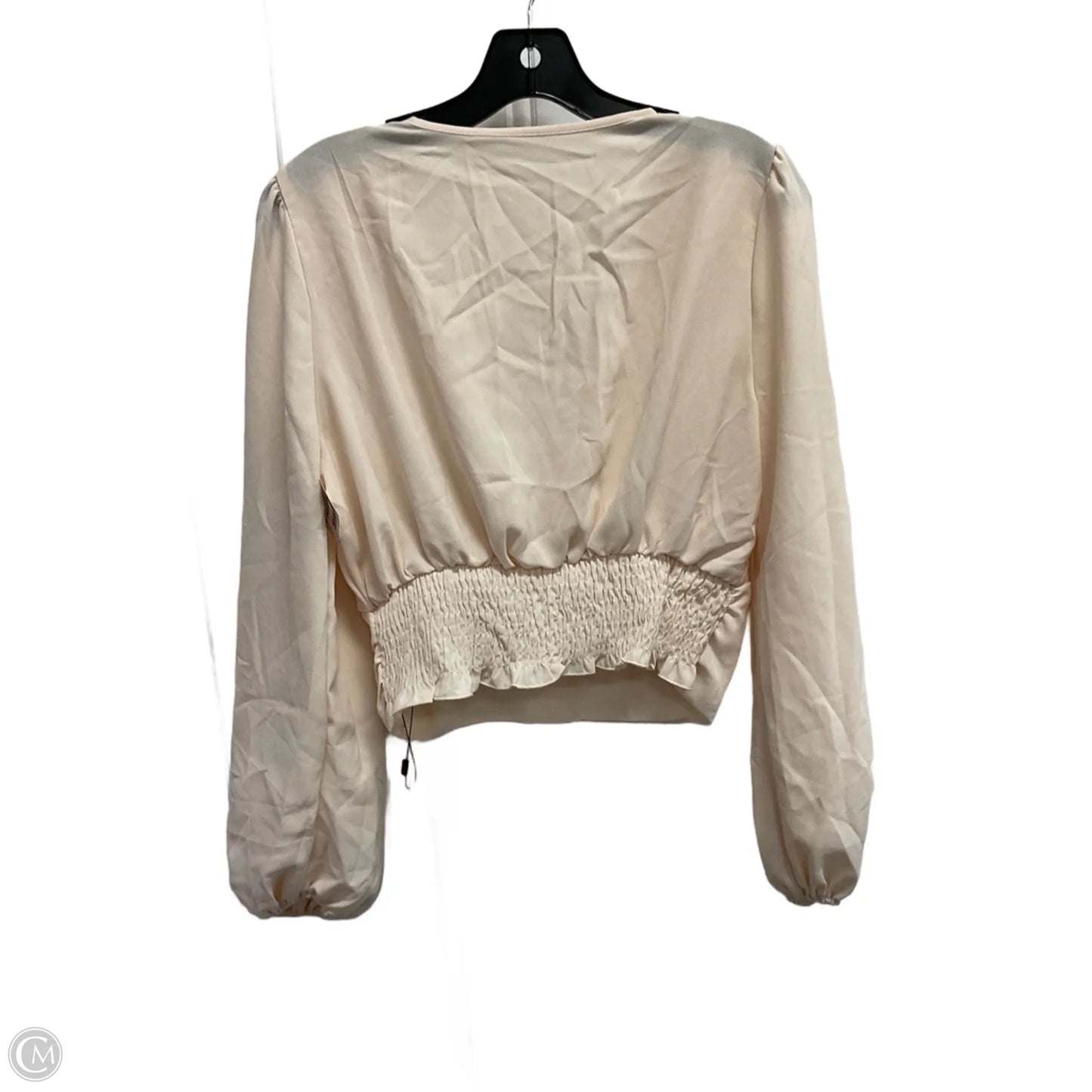 Blouse Long Sleeve By Clothes Mentor In Cream, Size: L