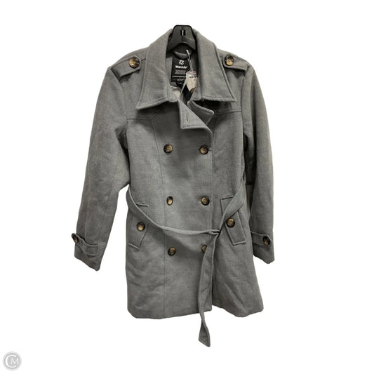 Coat Peacoat By Clothes Mentor In Grey, Size: L