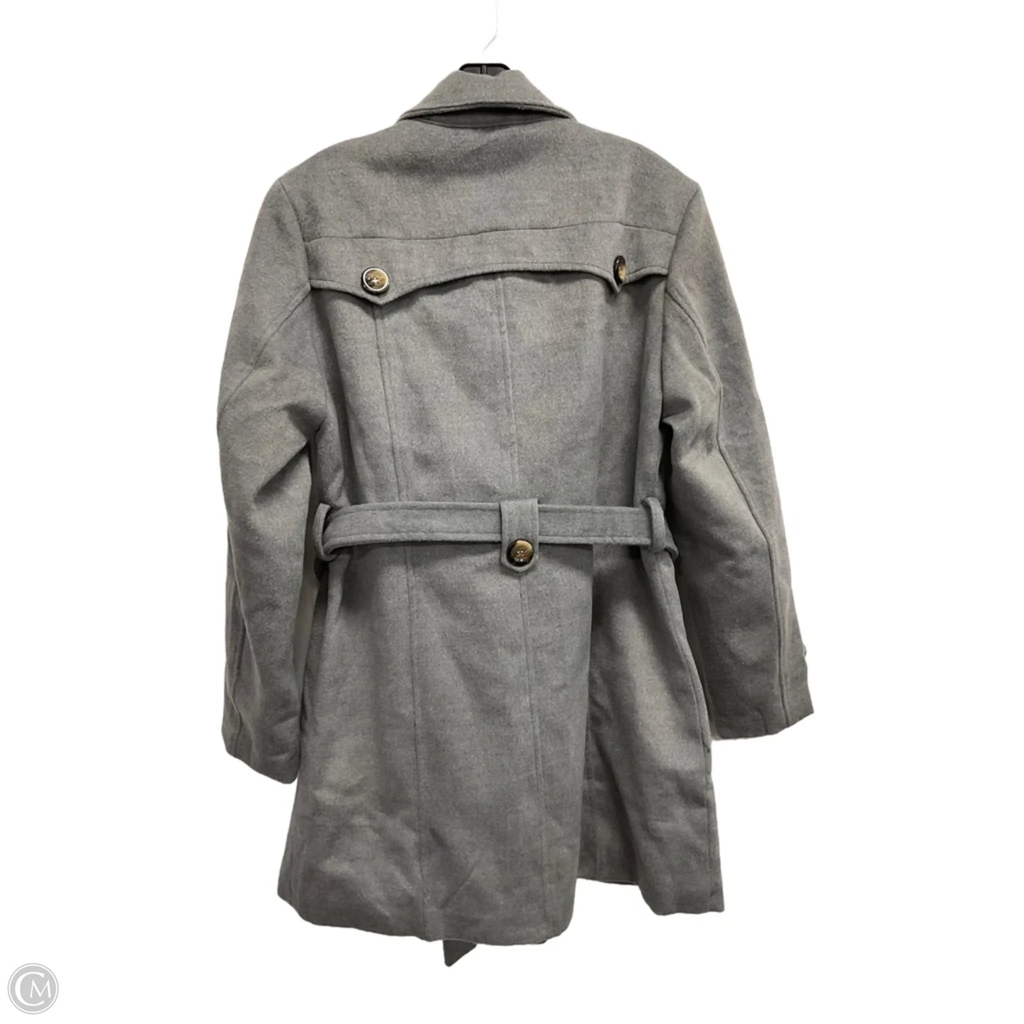 Coat Peacoat By Clothes Mentor In Grey, Size: L