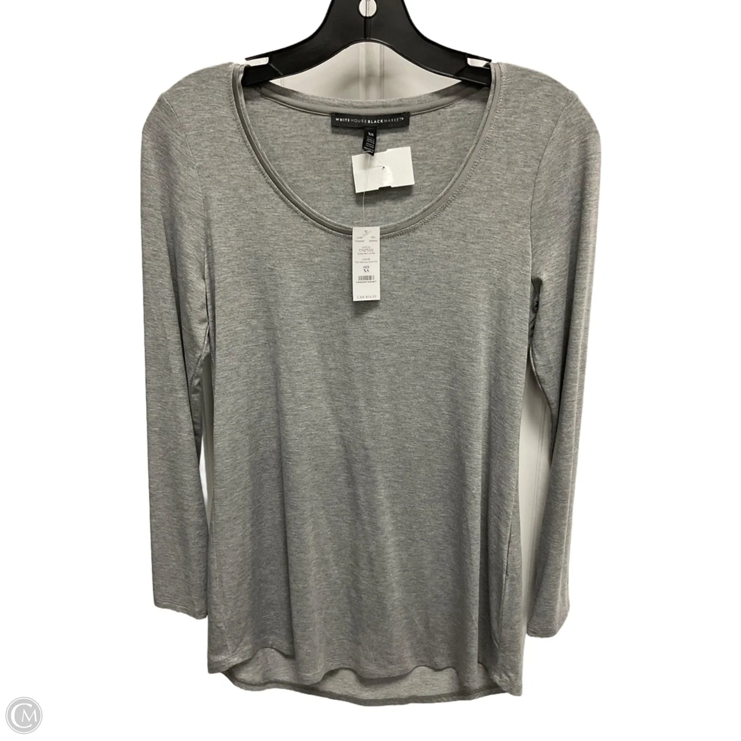 Top Long Sleeve Basic By White House Black Market In Grey, Size: Xs