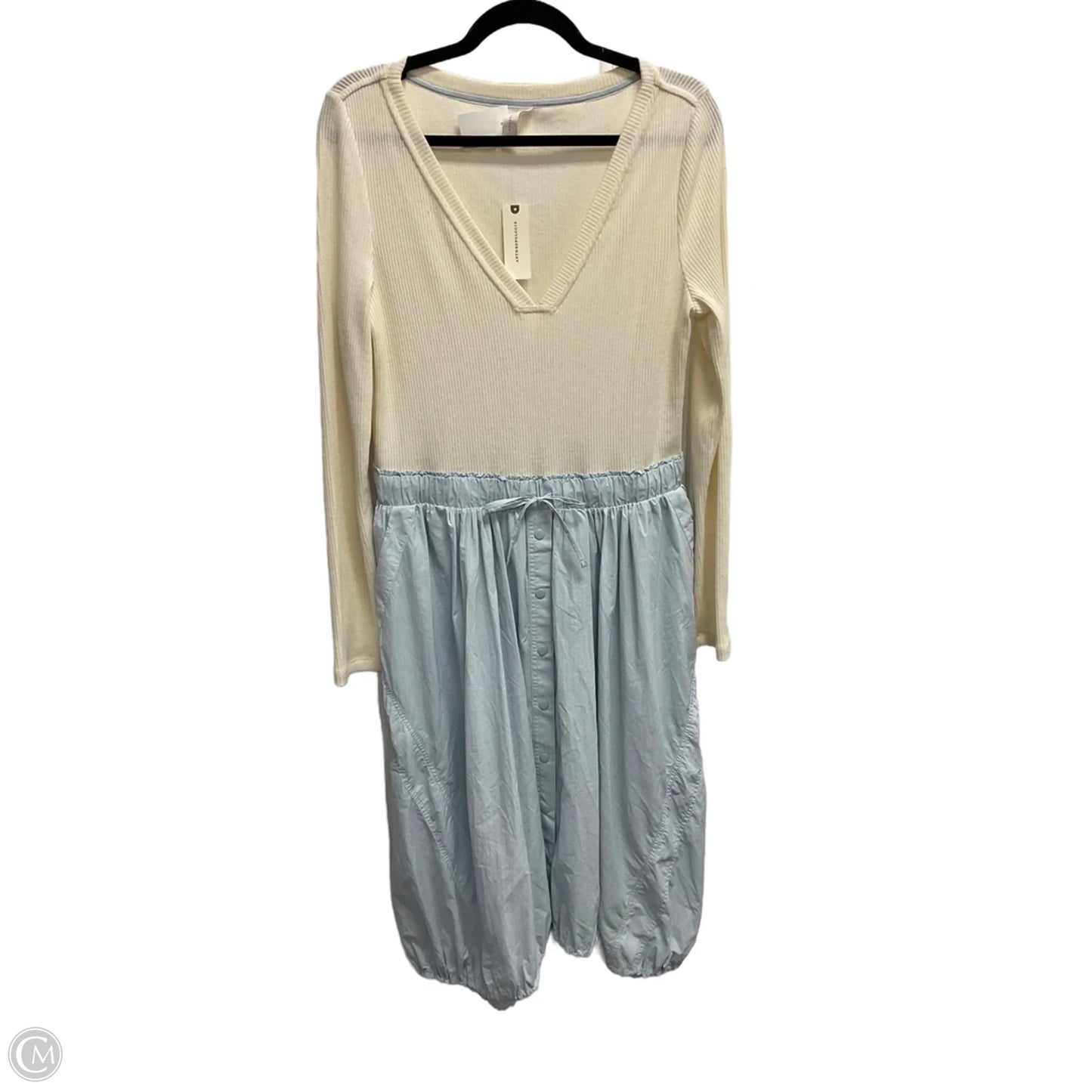 Dress Casual Maxi By Daily Practice By Anthropologie In Blue & White, Size: L