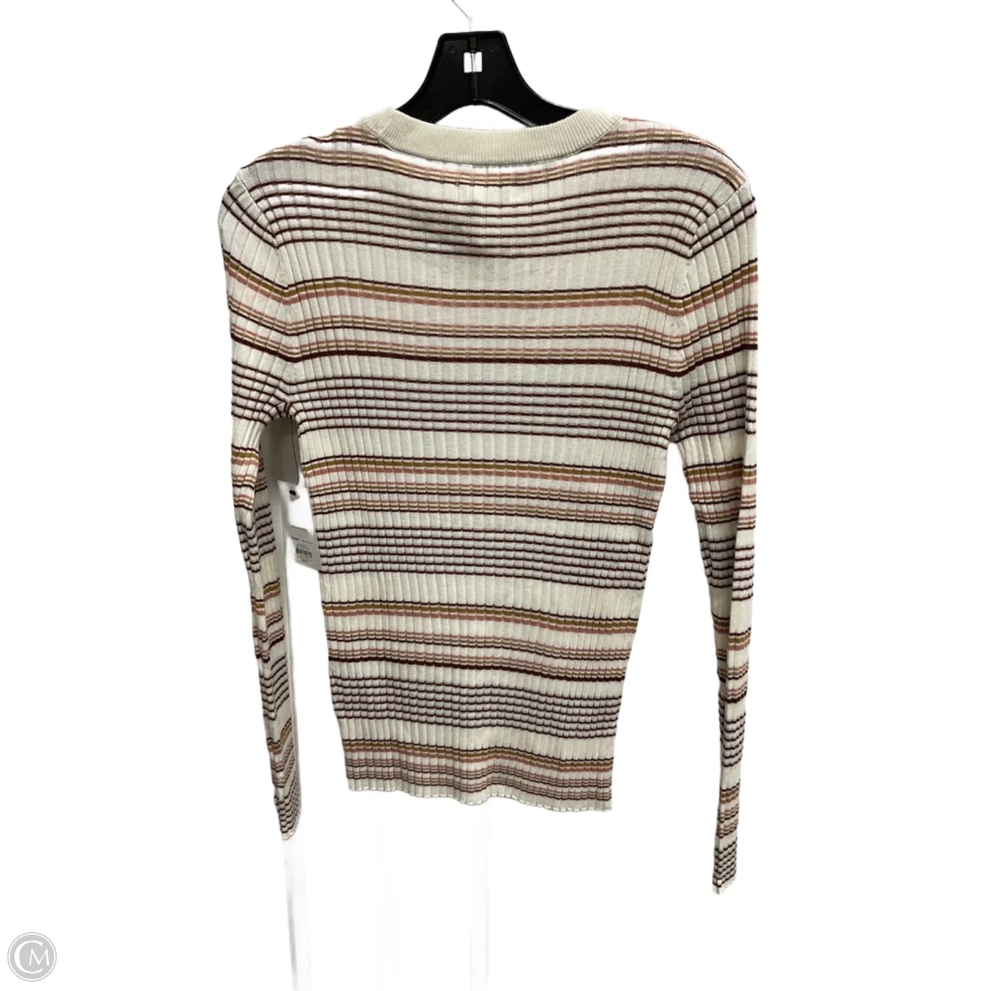 Top Long Sleeve By Nine West In Striped Pattern, Size: M