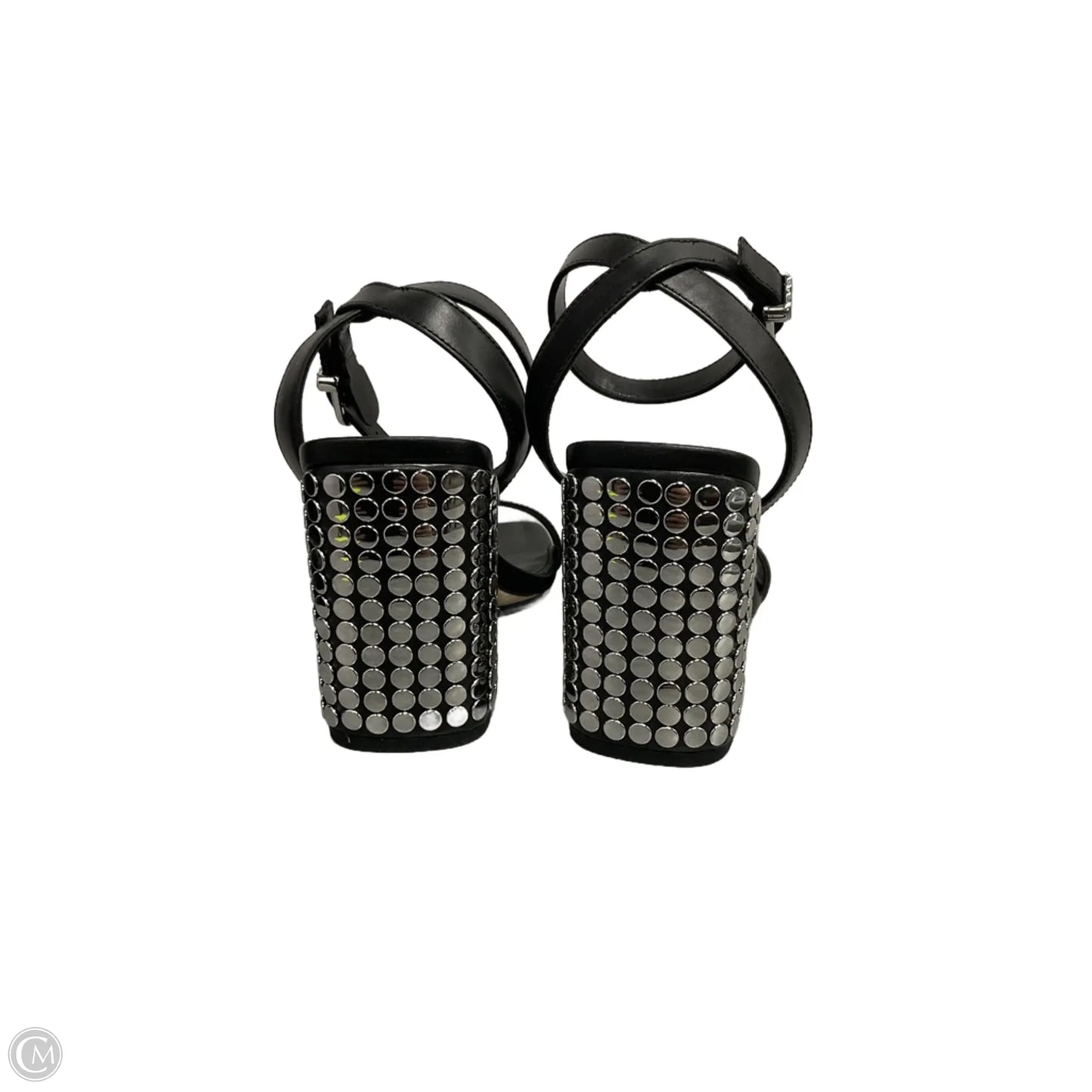 Sandals Designer By Michael Kors In Black & Silver, Size: 7.5