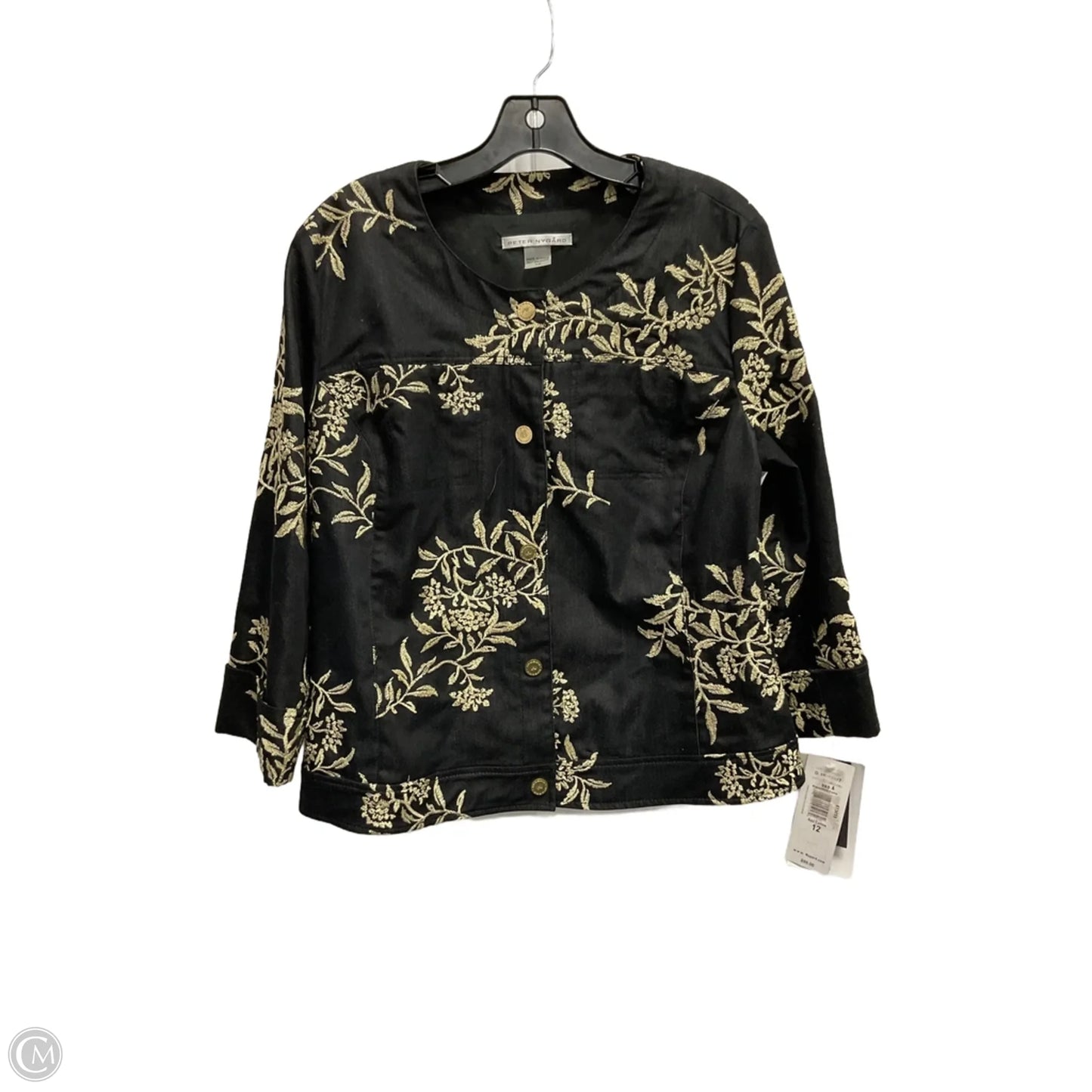 Jacket Other By Peter Nygard In Black & Gold, Size: L