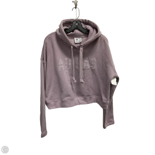 Athletic Top Long Sleeve Hoodie By Adidas In Purple, Size: M