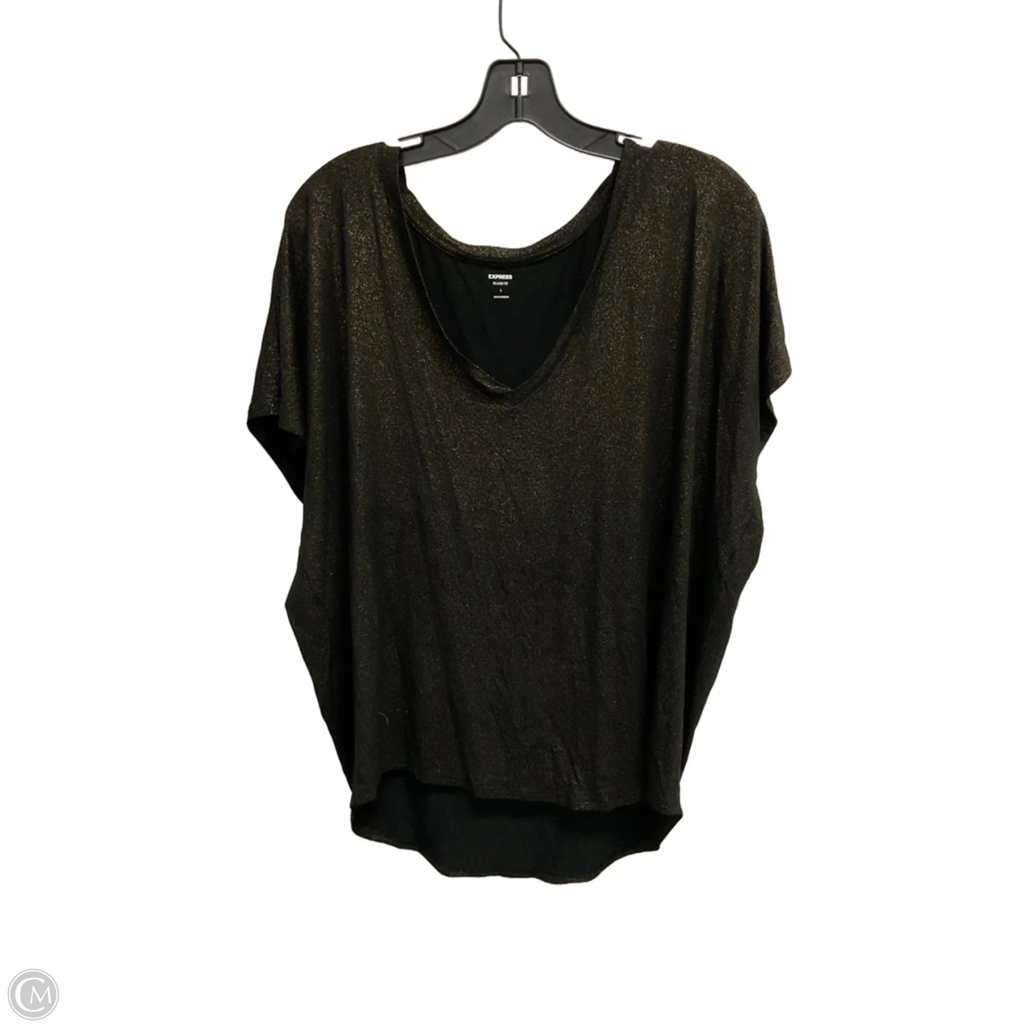 Top Short Sleeve By Express In Black, Size: L