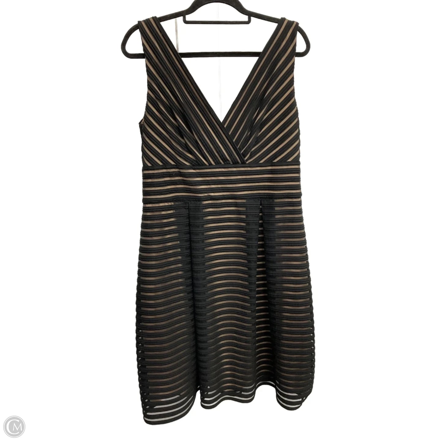 Dress Party Midi By White House Black Market In Black & Tan, Size: Xl