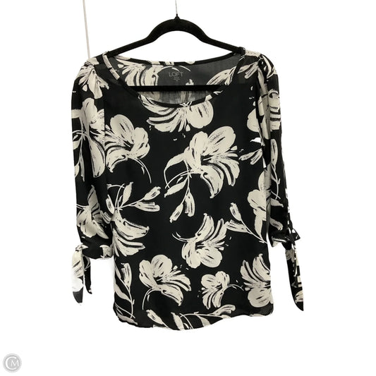 Blouse Long Sleeve By Loft In Floral Print, Size: Xs