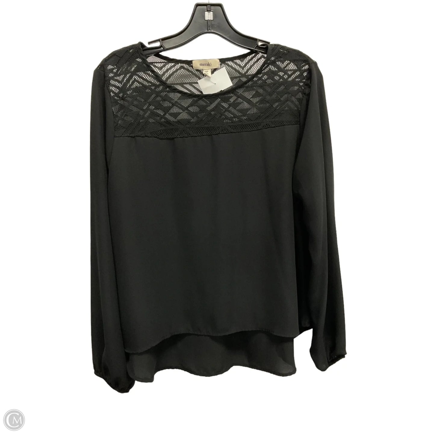 Blouse Long Sleeve By Meraki In Black, Size: Xl