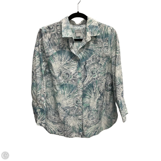 Top Long Sleeve By Chicos In Multi-colored, Size: M