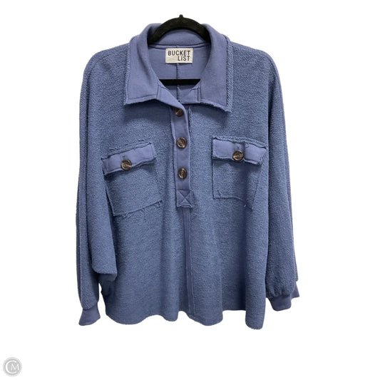 Top Long Sleeve By Bucketlist In Blue, Size: M