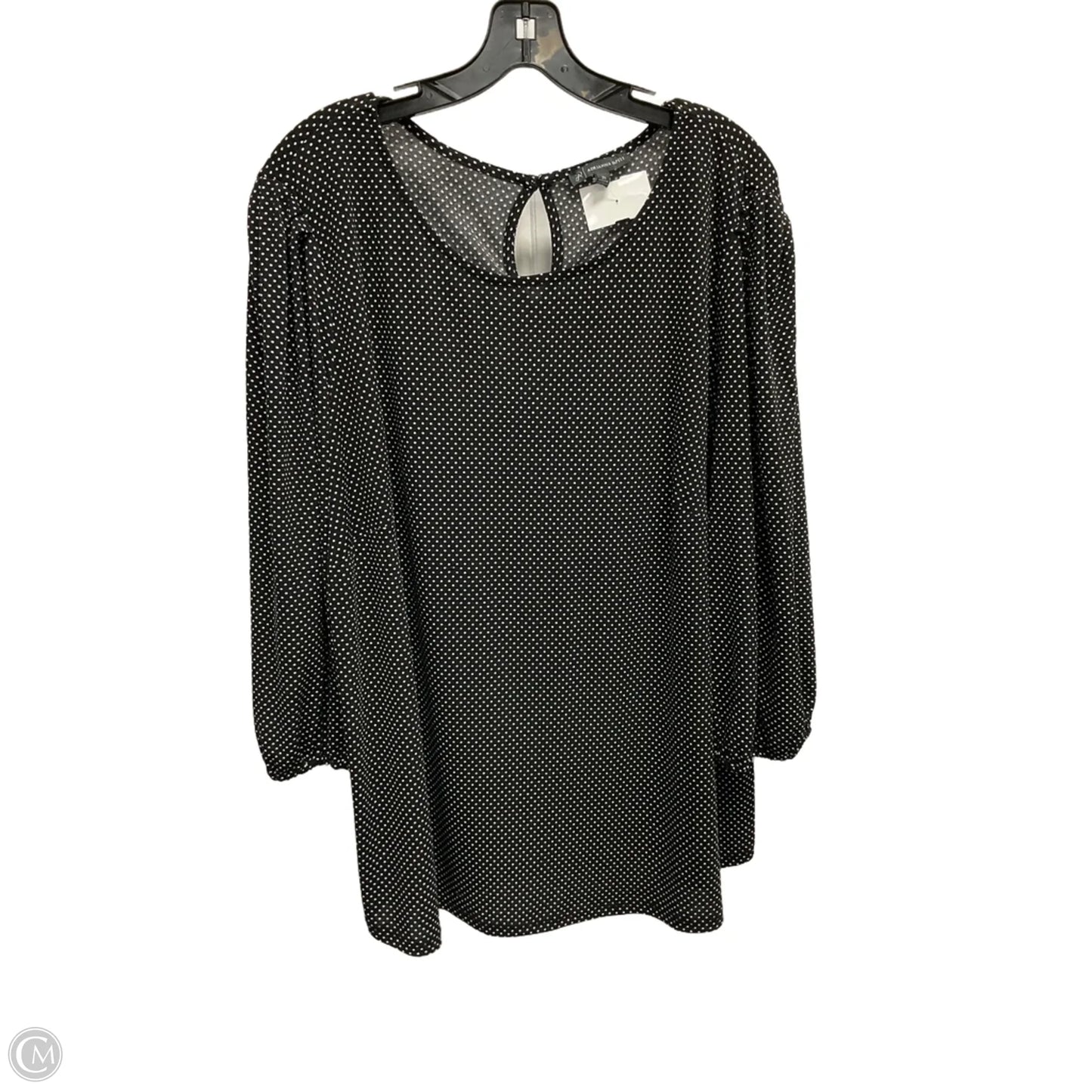 Top Long Sleeve By Adrianna Papell In Polkadot Pattern, Size: 2x