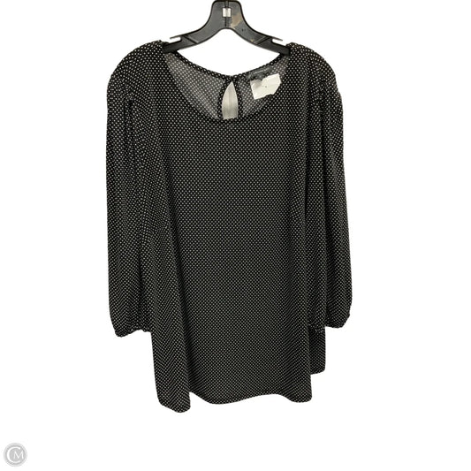 Top Long Sleeve By Adrianna Papell In Polkadot Pattern, Size: 2x