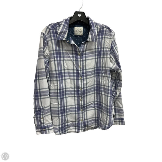 Top Long Sleeve By Jachs Girlfirend In Plaid Pattern, Size: M