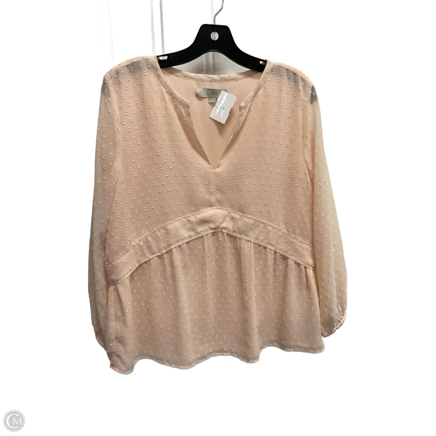 Blouse Long Sleeve By Loft In Pink, Size: S