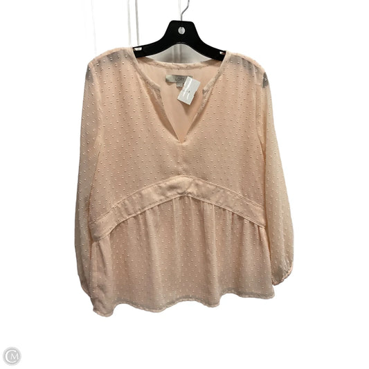 Blouse Long Sleeve By Loft In Pink, Size: S
