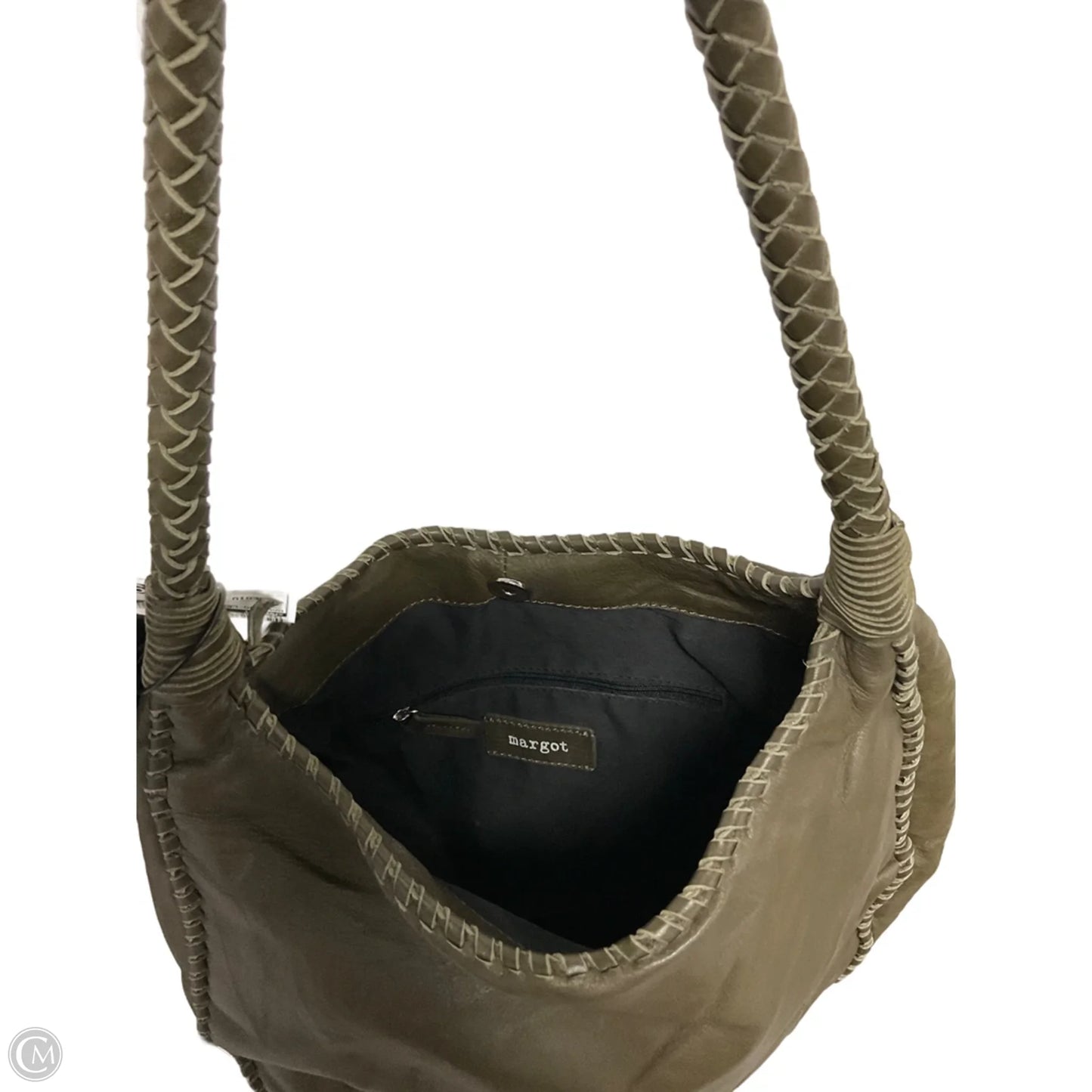 Handbag Leather By Margot, Size: Medium