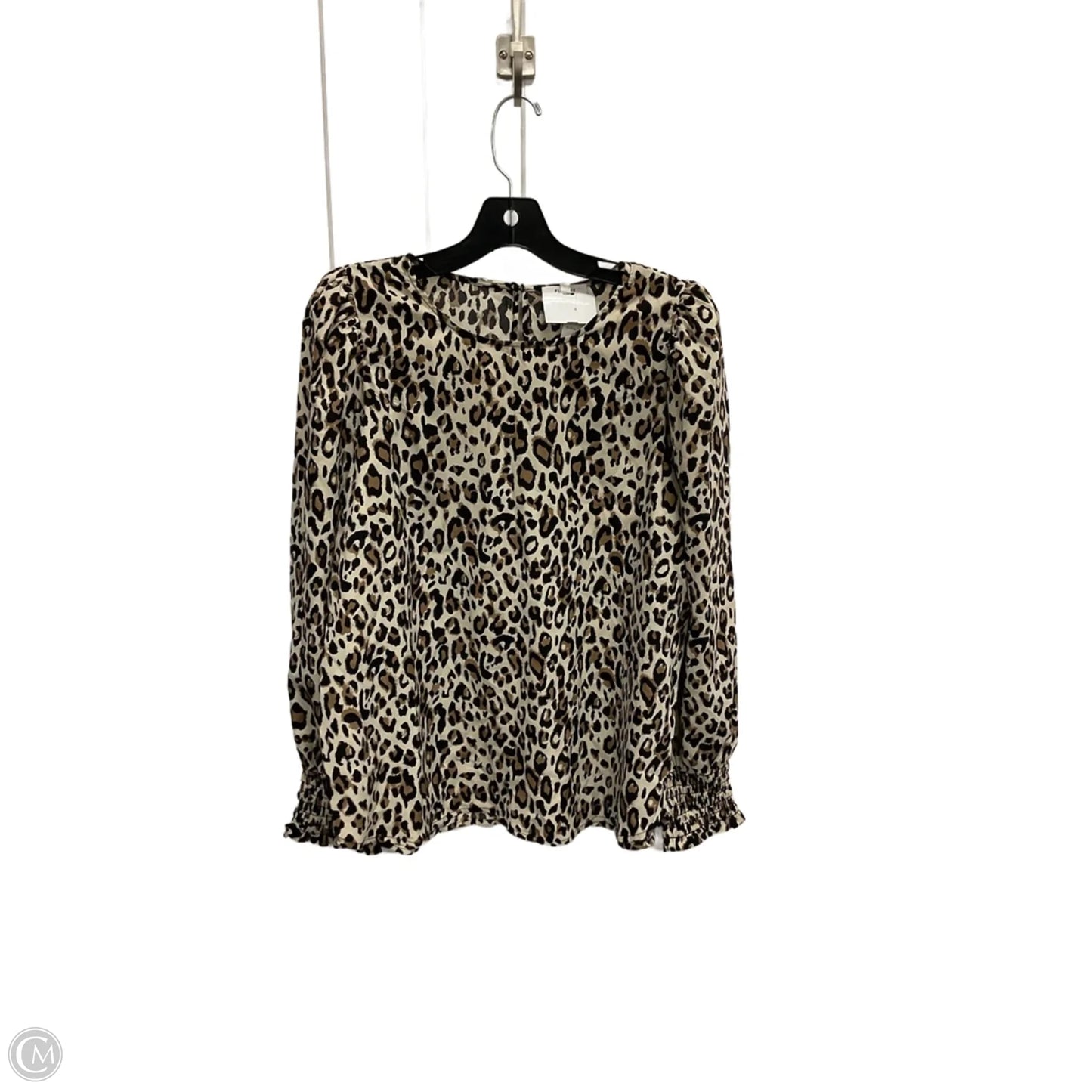 Blouse Long Sleeve By Pleione In Animal Print, Size: L