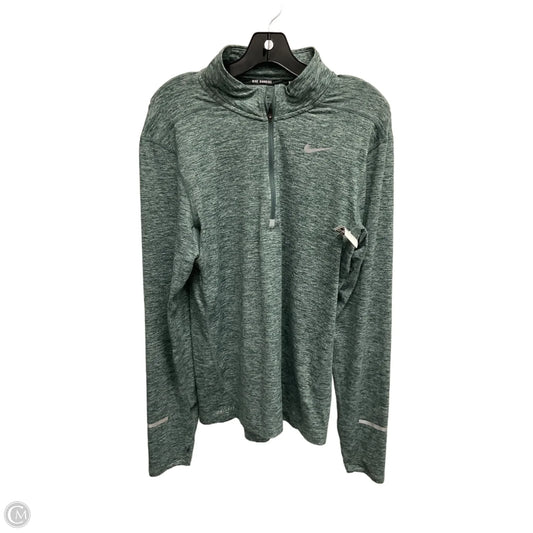 Athletic Top Long Sleeve Collar By Nike Apparel In Green, Size: S