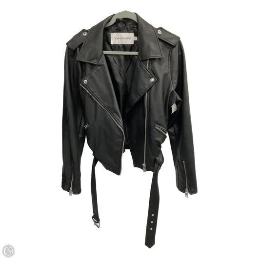 Jacket Moto By Calvin Klein In Black, Size: L