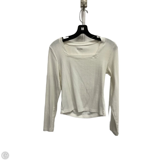Top Long Sleeve Basic By Old Navy In White, Size: M