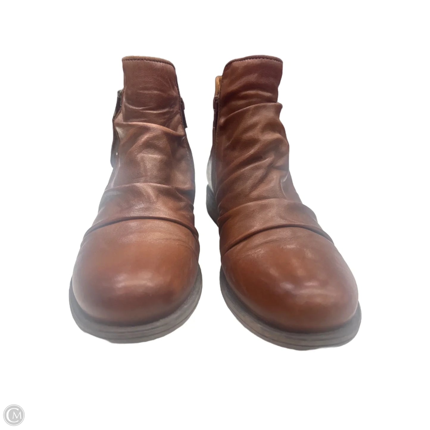 Boots Ankle Heels By Miz Mooz In Brown, Size: 7.5