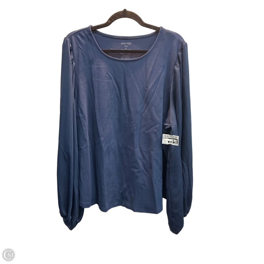 Top Long Sleeve By Nine West In Blue, Size: Xxl