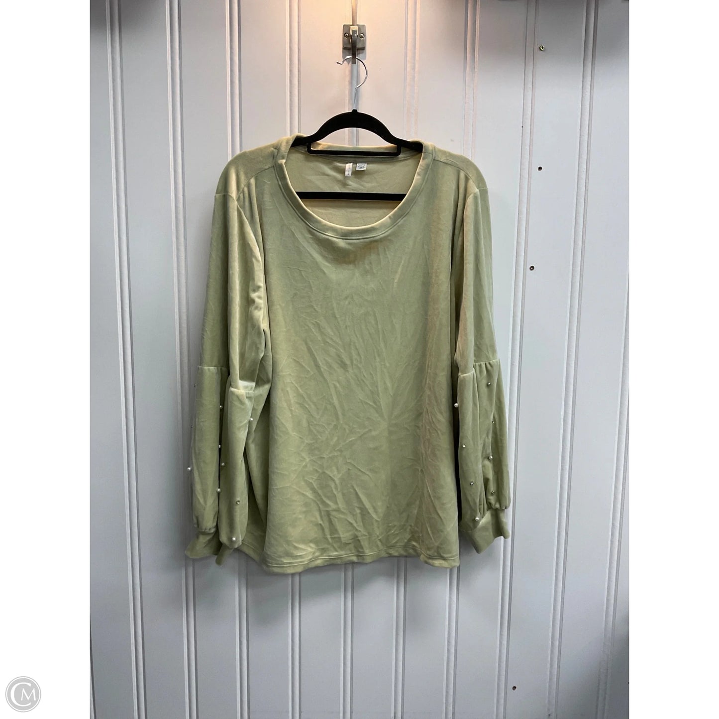 Top Long Sleeve By Cato In Green, Size: 3x