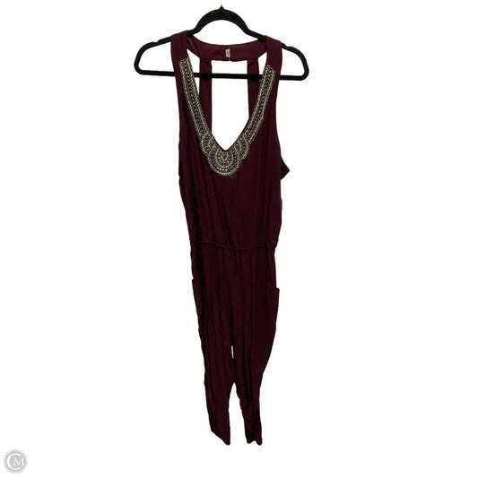 Jumpsuit By Studio Y In Maroon, Size: Xl