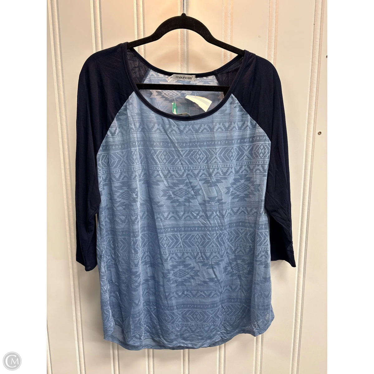 Top 3/4 Sleeve Basic By Maurices In Blue, Size: 1x