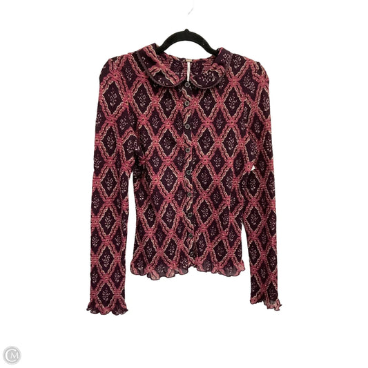 Blouse Long Sleeve By Free People In Purple, Size: M