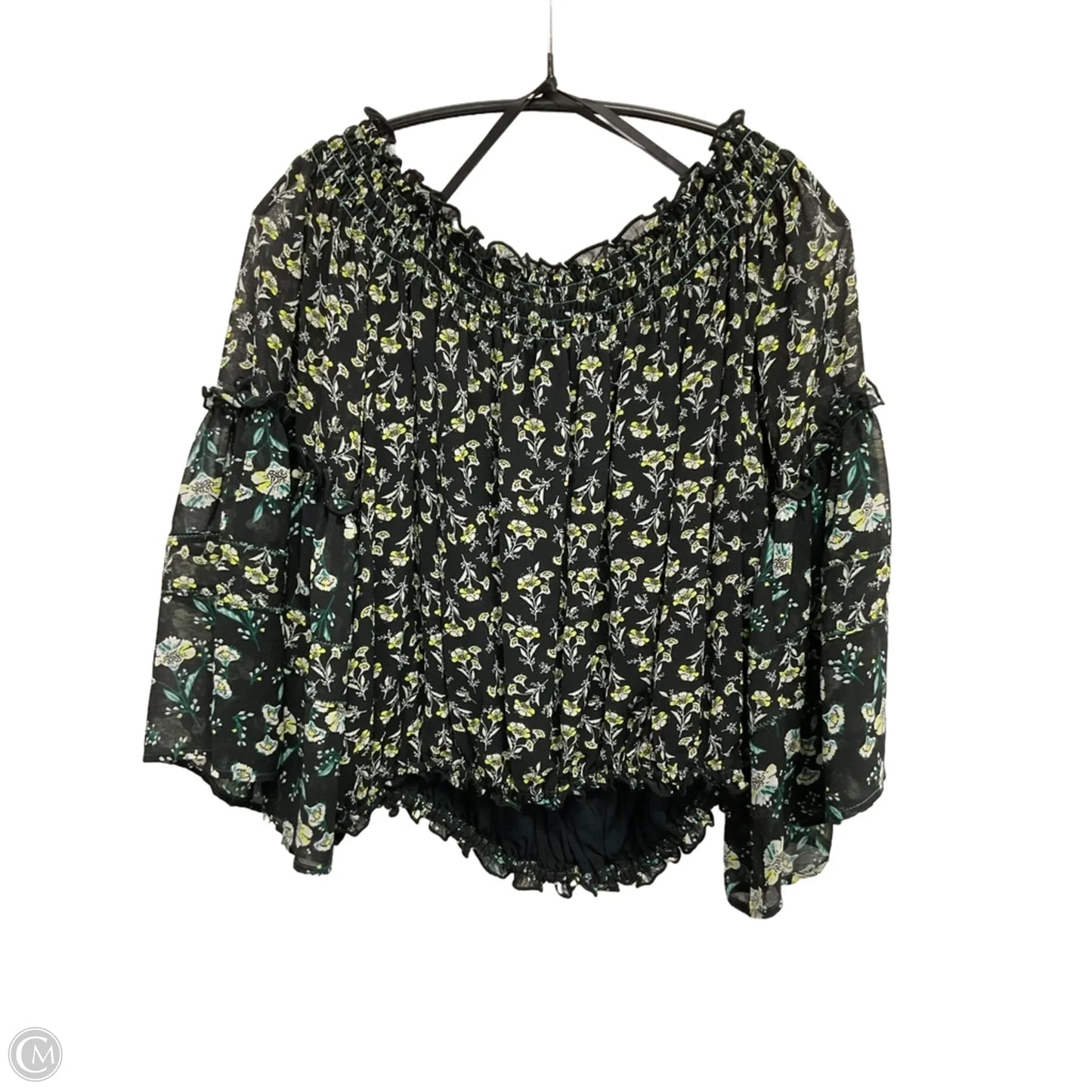 Blouse Long Sleeve By Free People In Floral Print, Size: Xs