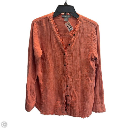 Top Long Sleeve By Natural Reflections In Orange, Size: S