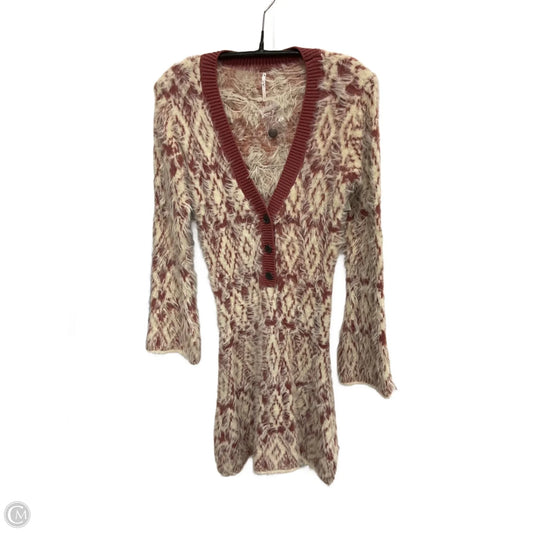 Dress Sweater By Free People In Cream & Pink, Size: Xs