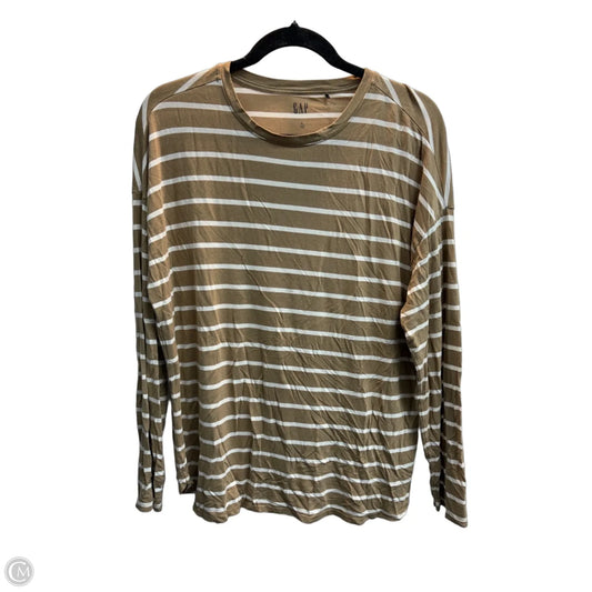 Top Long Sleeve Basic By Gap In Striped Pattern, Size: L