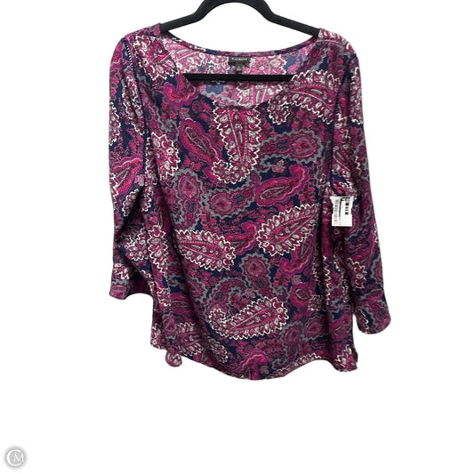 Top Long Sleeve By Talbots In Purple, Size: L