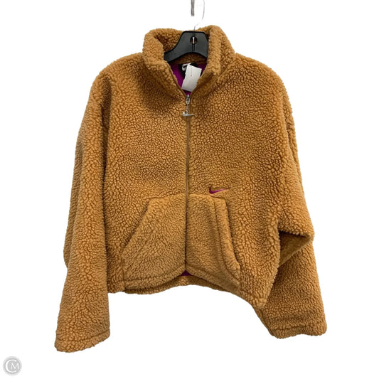 Jacket Faux Fur & Sherpa By Nike Apparel In Tan, Size: M