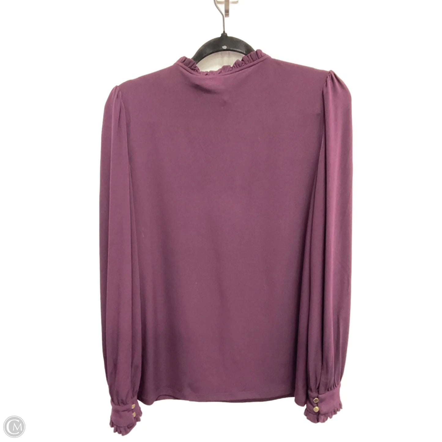 Blouse Long Sleeve By Calvin Klein In Purple, Size: M