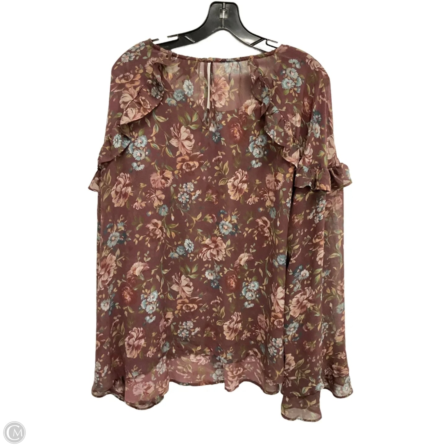 Blouse Long Sleeve By Torrid In Floral Print, Size: 2x