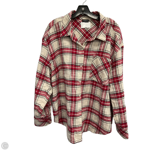 Top Long Sleeve By Torrid In Plaid Pattern, Size: 2x