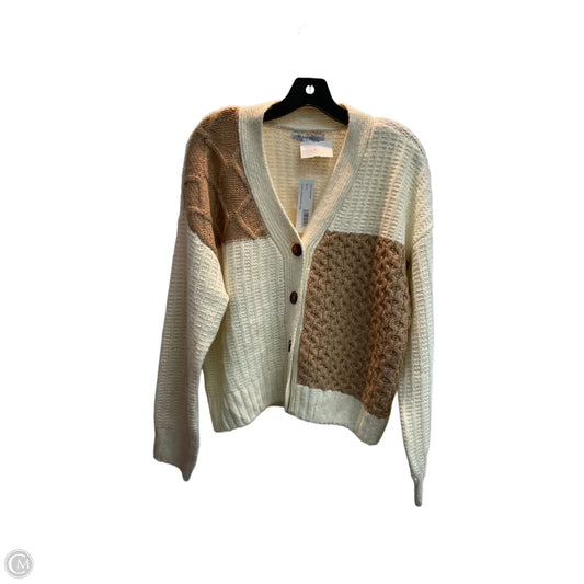 Cardigan By Clothes Mentor In Brown & Cream, Size: M