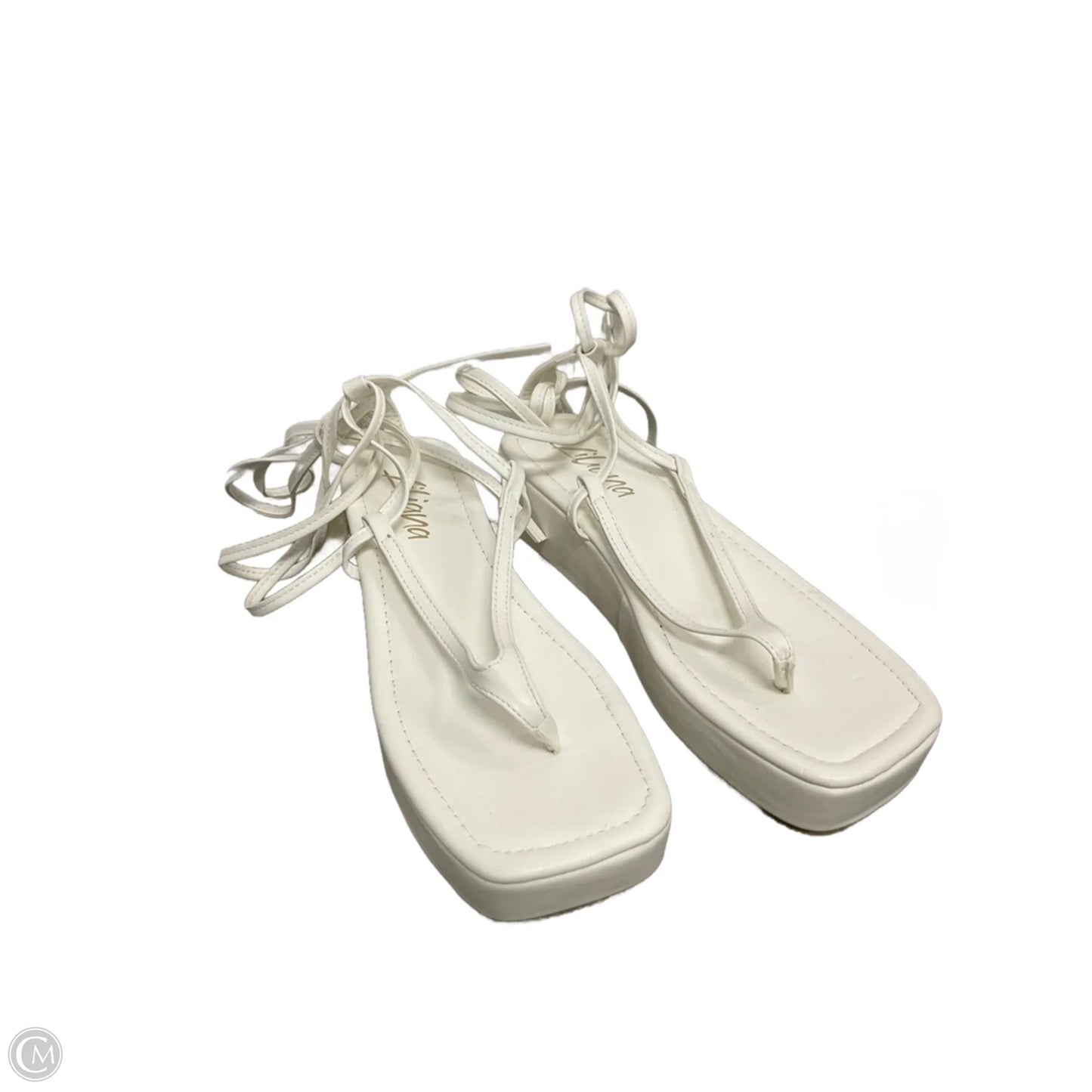 Sandals Heels Platform By Liliana In White, Size: 6
