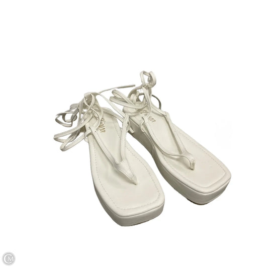 Sandals Heels Platform By Liliana In White, Size: 6