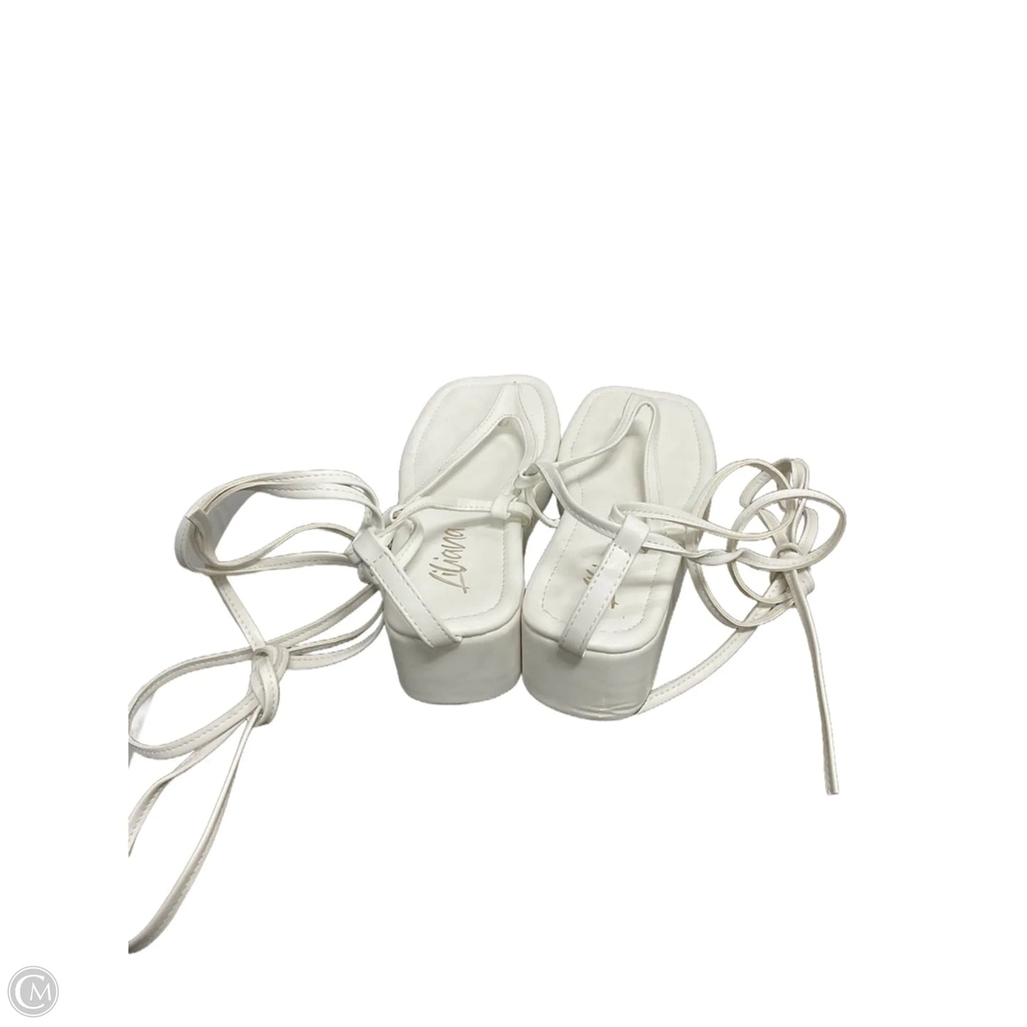 Sandals Heels Platform By Liliana In White, Size: 6