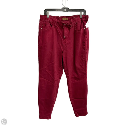 Jeans Skinny By Judy Blue In Red, Size: 14
