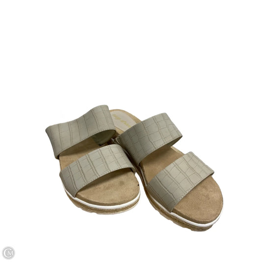 Sandals Heels Wedge By Easy Street In Taupe, Size: 8.5