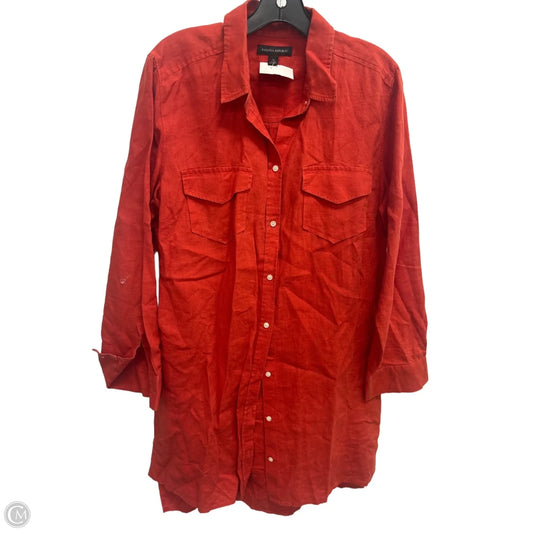 Dress Casual Midi By Banana Republic In Orange, Size: L