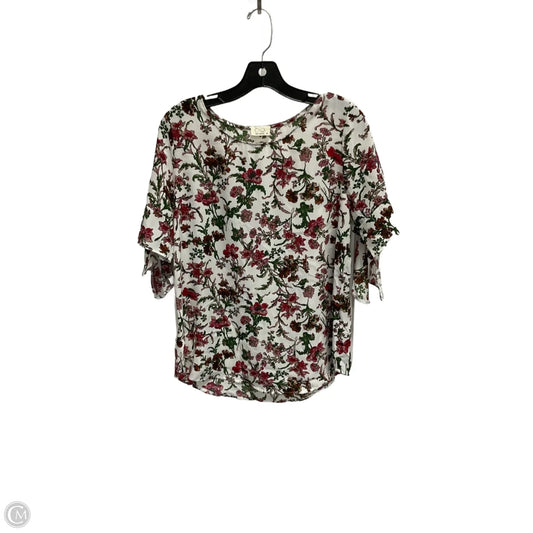 Top Short Sleeve By Les Amis In Floral Print, Size: M