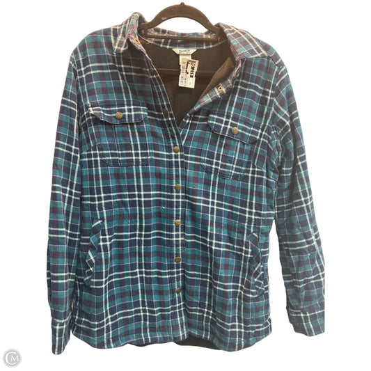 Jacket Shirt By Duluth Trading In Plaid Pattern, Size: M