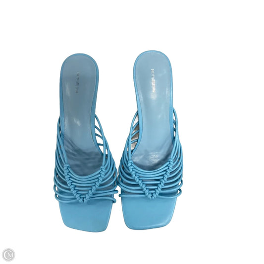 Sandals Heels Kitten By Pretty Little Thing In Blue, Size: 8
